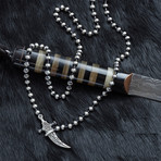 Dagger Necklace V1 // Black + Silver (L)