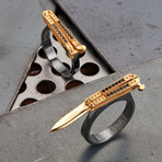 Knife Style Ring V2 // Gold + Silver (12.5)