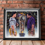 Joe Burrow and Coach O // Perfection // Art Print (20"W x 16"H)