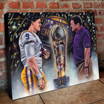 Joe Burrow and Coach O // Perfection // Canvas (20"W x 16"H x 1.5"D)