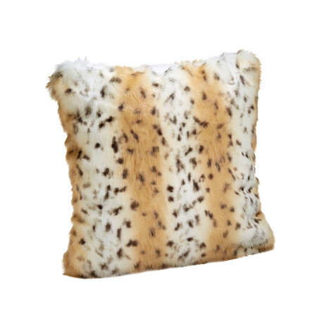 Couture Faux Fur Decorative Pillow // Snow Leopard