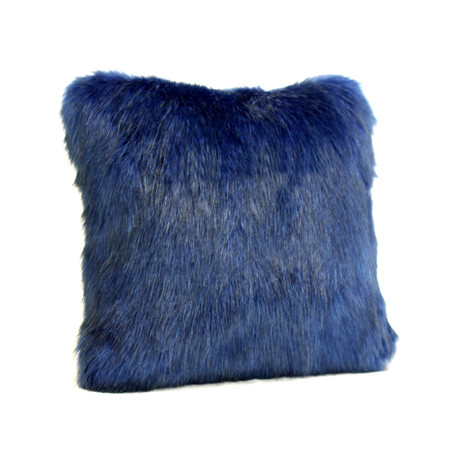 Couture Faux Fur Decorative Pillow // Sapphire
