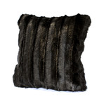 Couture Faux Fur Decorative Pillow // Carved Black Mink