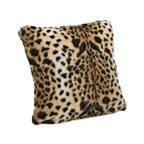 Couture Faux Fur Decorative Pillow // Leopard