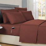 Ultra Soft Sheet Set with Side Pockets // 6 Piece Set // Chocolate (Full)