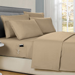 Ultra Soft Sheet Set with Side Pockets // 6 Piece Set // Cream (Full)