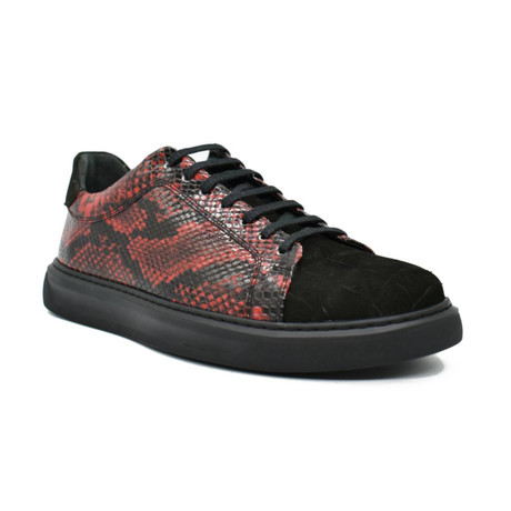 Daniel Casual Shoes // Black + Red Snake (Euro: 40)