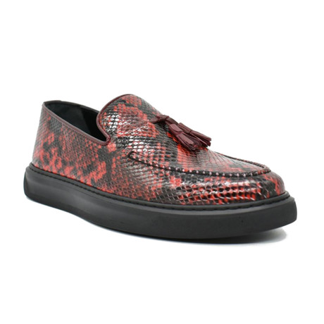 Andreas Casual Shoes // Black + Red Snake (Euro: 40)