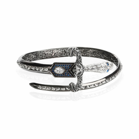 Royal Sword BraceletV1 // Black + Silver (XS)