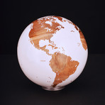 Gift Globe 8 // Classic White Stone + Teak // 7.8"Ø