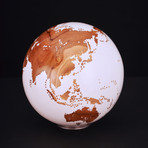 Gift Globe 8 // Classic White Stone + Teak // 7.8"Ø