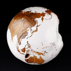 Large Globe 30 // Classic White Stone + Teak // 11.8"Ø