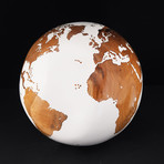 Large Globe 29 // Classic White Stone + Teak // 11.8"Ø