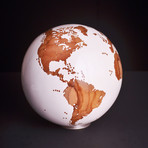 Gift Globe 9 // Classic White Stone + Teak // 7.8"Ø