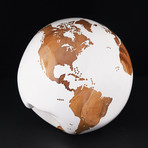 Large Globe 29 // Classic White Stone + Teak // 11.8"Ø