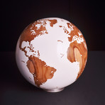 Gift Globe 9 // Classic White Stone + Teak // 7.8"Ø