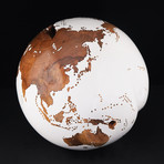 Large Globe 29 // Classic White Stone + Teak // 11.8"Ø