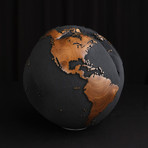 Medium Globe 14 // Classic Black Magnetite + Teak Medium // 9.8"Ø
