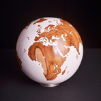 Gift Globe 9 // Classic White Stone + Teak // 7.8"Ø