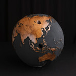 Medium Globe 14 // Classic Black Magnetite + Teak Medium // 9.8"Ø