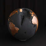 Medium Globe 14 // Classic Black Magnetite + Teak Medium // 9.8"Ø