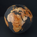 Large Globe 24 // Classic Black Magnetite +Teak // 11.8"Ø