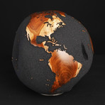 Medium Globe 11 // Classic Black Magnetite + Teak Medium // 9.8"Ø
