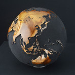 Large Globe 22 // Classic Black Magnetite +Teak // 11.8"Ø