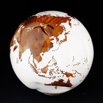 Large Globe 27 // Classic White Stone + Teak // 11.8"Ø