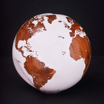 Medium Globe 18 // Classic White Stone + Teak Medium // 9.8"Ø