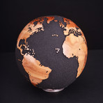 Gift Globe 1 // Classic Black Magnetite + Teak // 7.8"Ø