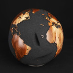 Medium Globe 11 // Classic Black Magnetite + Teak Medium // 9.8"Ø