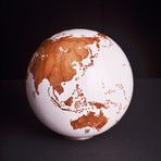 Gift Globe 9 // Classic White Stone + Teak // 7.8"Ø