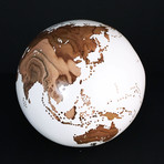 Gift Globe 10 // Classic White Stone + Teak // 7.8"Ø
