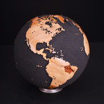 Gift Globe 3 // Classic Black Magnetite + Teak // 7.8"Ø