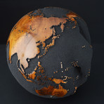 Large Globe 23 // Classic Black Magnetite +Teak // 11.8"Ø