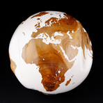 Large Globe 30 // Classic White Stone + Teak // 11.8"Ø