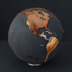 Large Globe 22 // Classic Black Magnetite +Teak // 11.8"Ø