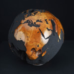 Large Globe 25 // Classic Black Magnetite +Teak // 11.8"Ø