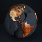 Large Globe 26 // Classic Black Magnetite +Teak // 11.8"Ø