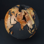 Large Globe 24 // Classic Black Magnetite +Teak // 11.8"Ø