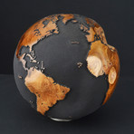 Large Globe 22 // Classic Black Magnetite +Teak // 11.8"Ø