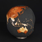 Medium Globe 12 // Classic Black Magnetite + Teak Medium // 9.8"Ø