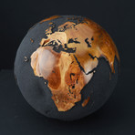 Large Globe 23 // Classic Black Magnetite +Teak // 11.8"Ø
