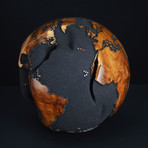 Large Globe 26 // Classic Black Magnetite +Teak // 11.8"Ø