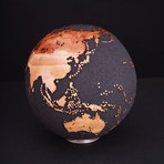 Gift Globe 1 // Classic Black Magnetite + Teak // 7.8"Ø