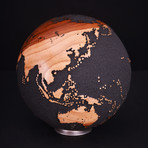 Gift Globe 4 // Classic Black Magnetite + Teak // 7.8"Ø