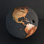 Gift Globe 6 // Classic Black Magnetite + Teak // 7.8"Ø