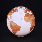 Gift Globe 8 // Classic White Stone + Teak // 7.8"Ø