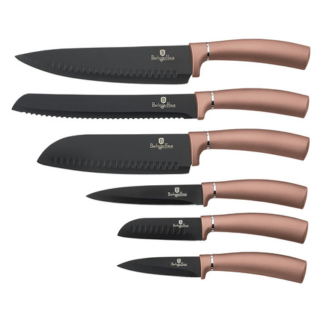 6-Piece Knife Set // Rose Gold + Black